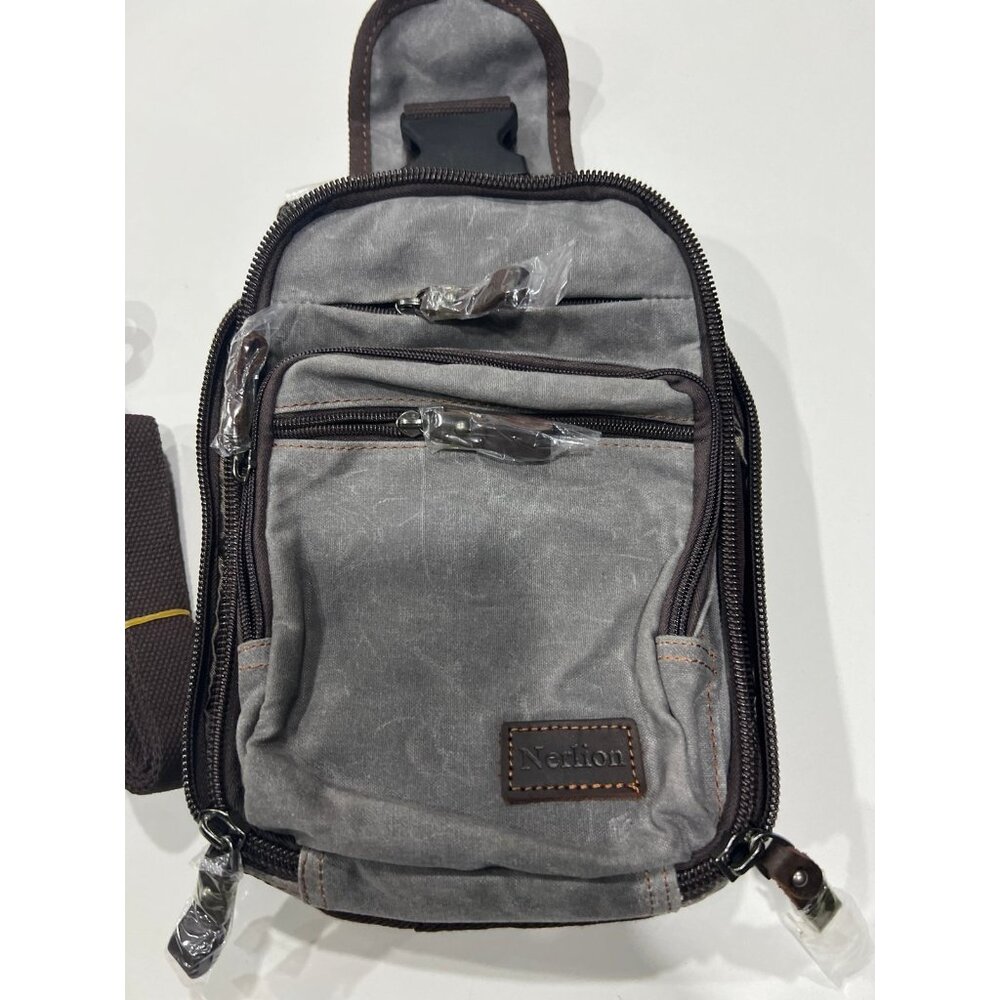 Nerlion Sling Bag for Men Waxed Canvas Crossbody Bag